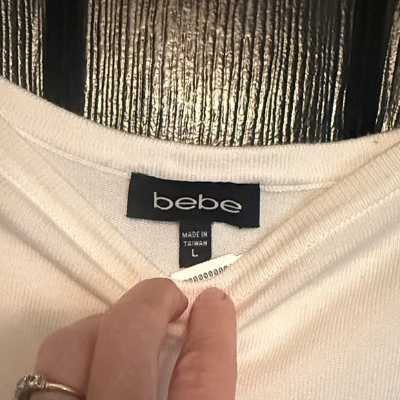 bebe White and Black Striped Mini Dress - Picture 2 of 2